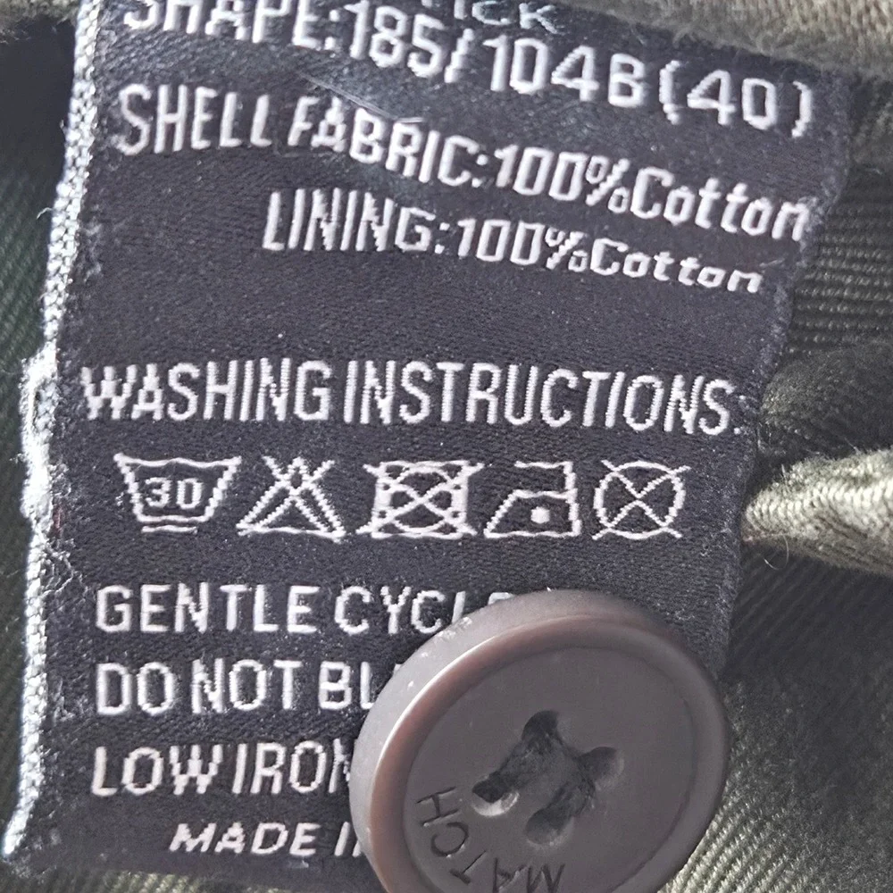Matchstick Argus Mens Olive Green Cotton Chino Utility Trousers Size 38 Gorpcore